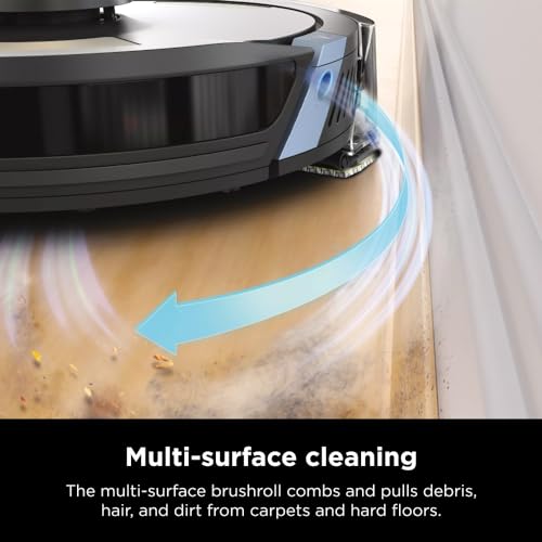 Shark AV2501S AI Ultra Robot Vacuum, with Matrix Clean, Home Mapping, 30-Day Capacity HEPA Bagless Self Empty Base, Perfect for Pet Hair, Wifi, Dark Grey