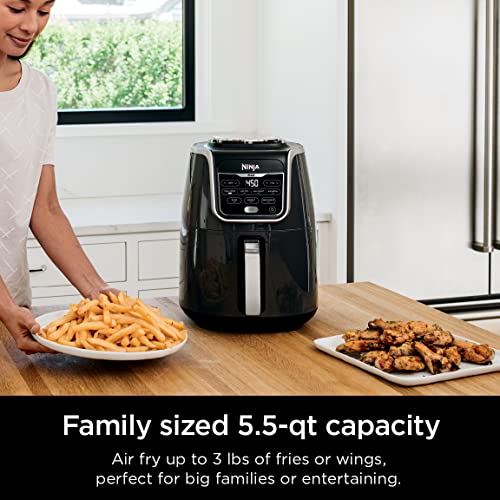 Ninja AF150AMZ Air Fryer XL, 5.5 Qt. Capacity that can Air Fry, Air Roast, Bake, Reheat & Dehydrate, with Dishwasher Safe, Nonstick Basket & Crisper Plate and a Chef-Inspired Recipe Guide, Grey