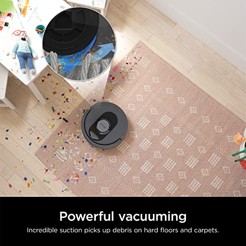 Shark AV2501S AI Ultra Robot Vacuum, with Matrix Clean, Home Mapping, 30-Day Capacity HEPA Bagless Self Empty Base, Perfect for Pet Hair, Wifi, Dark Grey