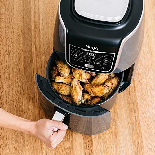 Ninja AF150AMZ Air Fryer XL, 5.5 Qt. Capacity that can Air Fry, Air Roast, Bake, Reheat & Dehydrate, with Dishwasher Safe, Nonstick Basket & Crisper Plate and a Chef-Inspired Recipe Guide, Grey