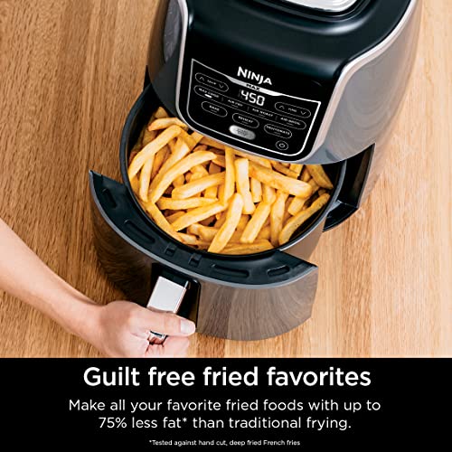 Ninja AF150AMZ Air Fryer XL, 5.5 Qt. Capacity that can Air Fry, Air Roast, Bake, Reheat & Dehydrate, with Dishwasher Safe, Nonstick Basket & Crisper Plate and a Chef-Inspired Recipe Guide, Grey