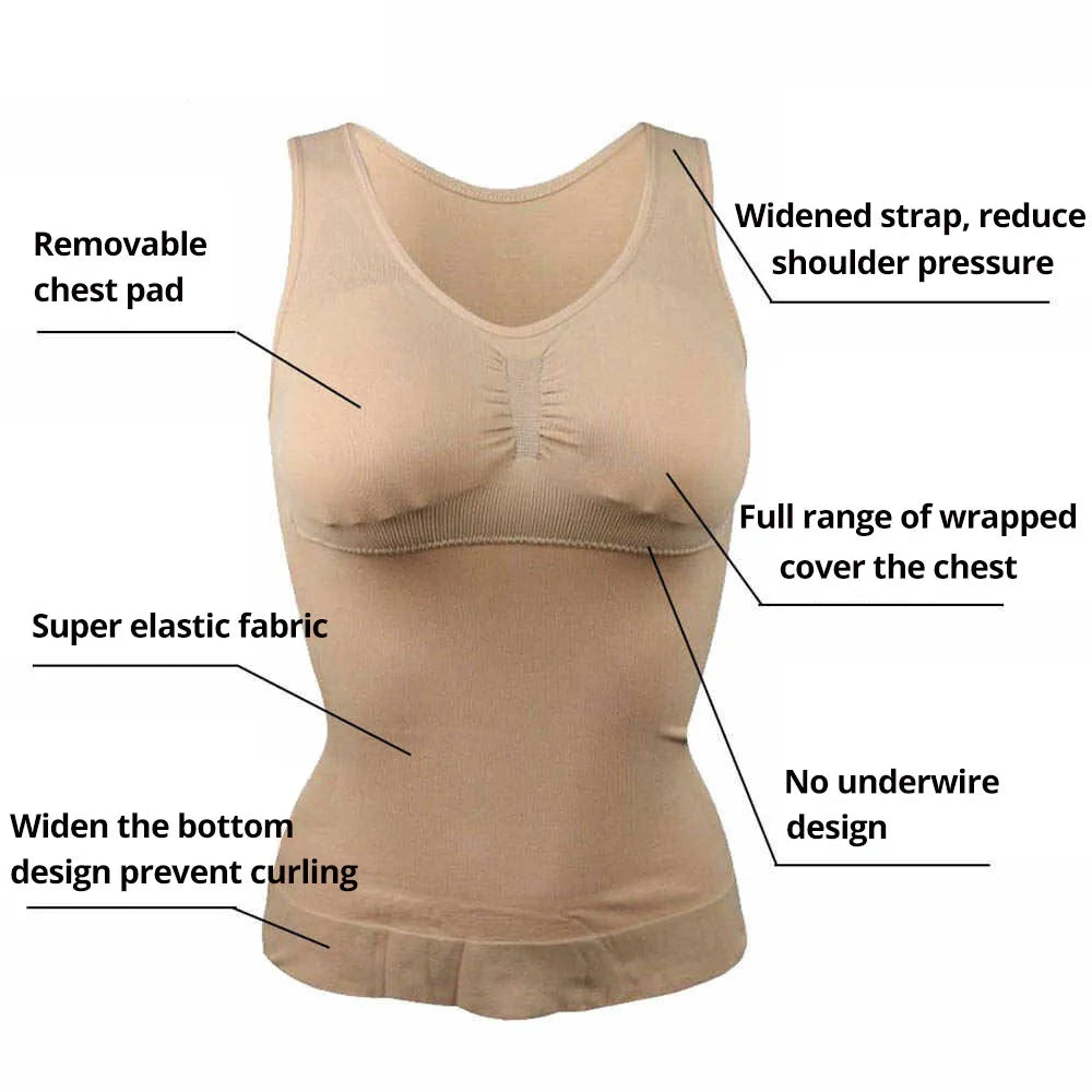 Women Shapewear Padded Tummy Control Tank Top